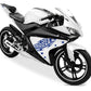 DualColorStampe Adesivi Compatibili con Yamaha YZF-R125 | Sticker Moto Personalizzabili Carena DX-SX Scacchiera Stelle M0126