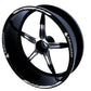 DualColorStampe Confezione Adesivi Set Completo di Cerchi Strisce per Moto per 2 Ruote da 17'' pollici strips Design Racing ABRUZZO D0117