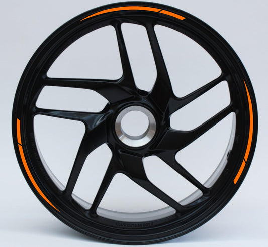 DualColorStampe Confezione Adesivi Set Completo di cerchi strisce per moto per 2 ruote da 19" pollici Design sportivo RACING COD.D0096