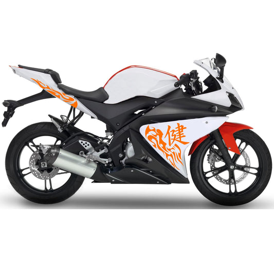 DualColorStampe Adesivi compatibili con Yamaha YZF-R125 Tribali 2014-2018 | Decalcomanie Carena Moto DX-SX M0174