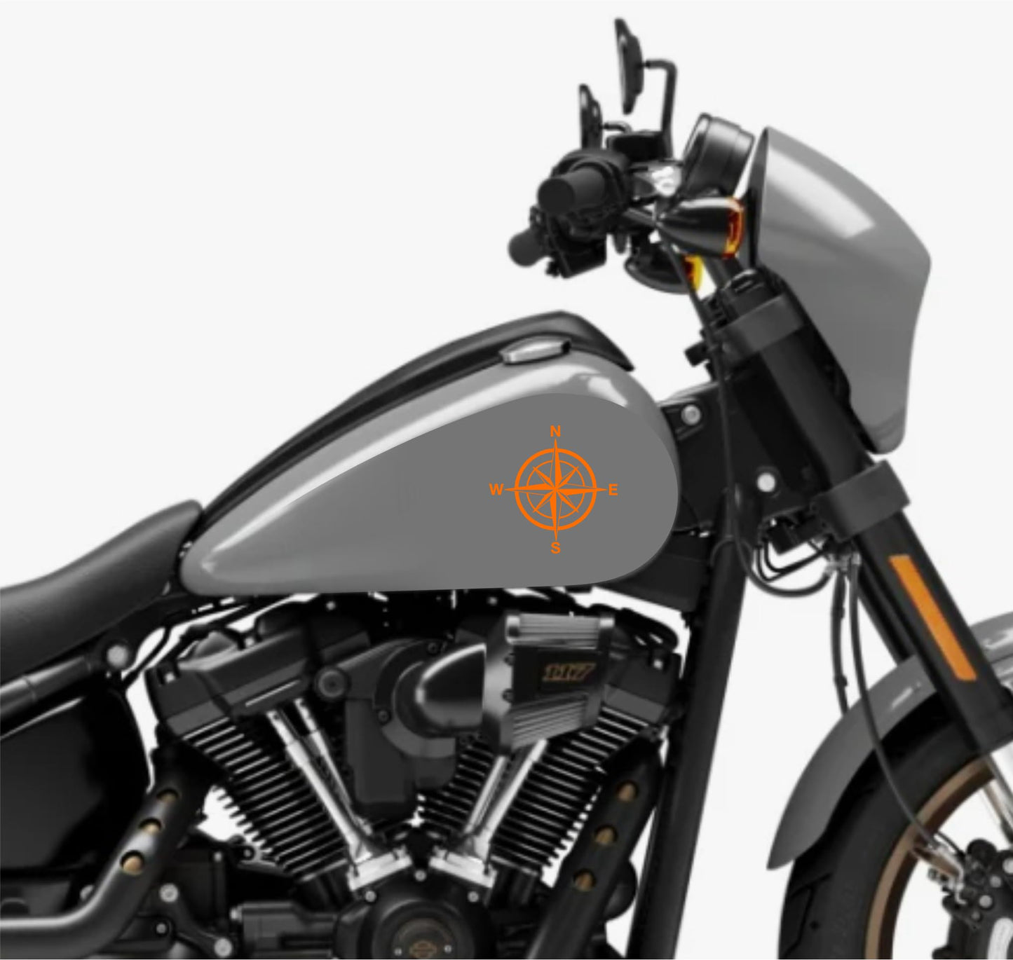 DualColorStampe® Adesivi Compatibili con Harley-Davidson bussola rosa dei venti serbatoio Set 2 stickers Moto Motorbike COD. M0356