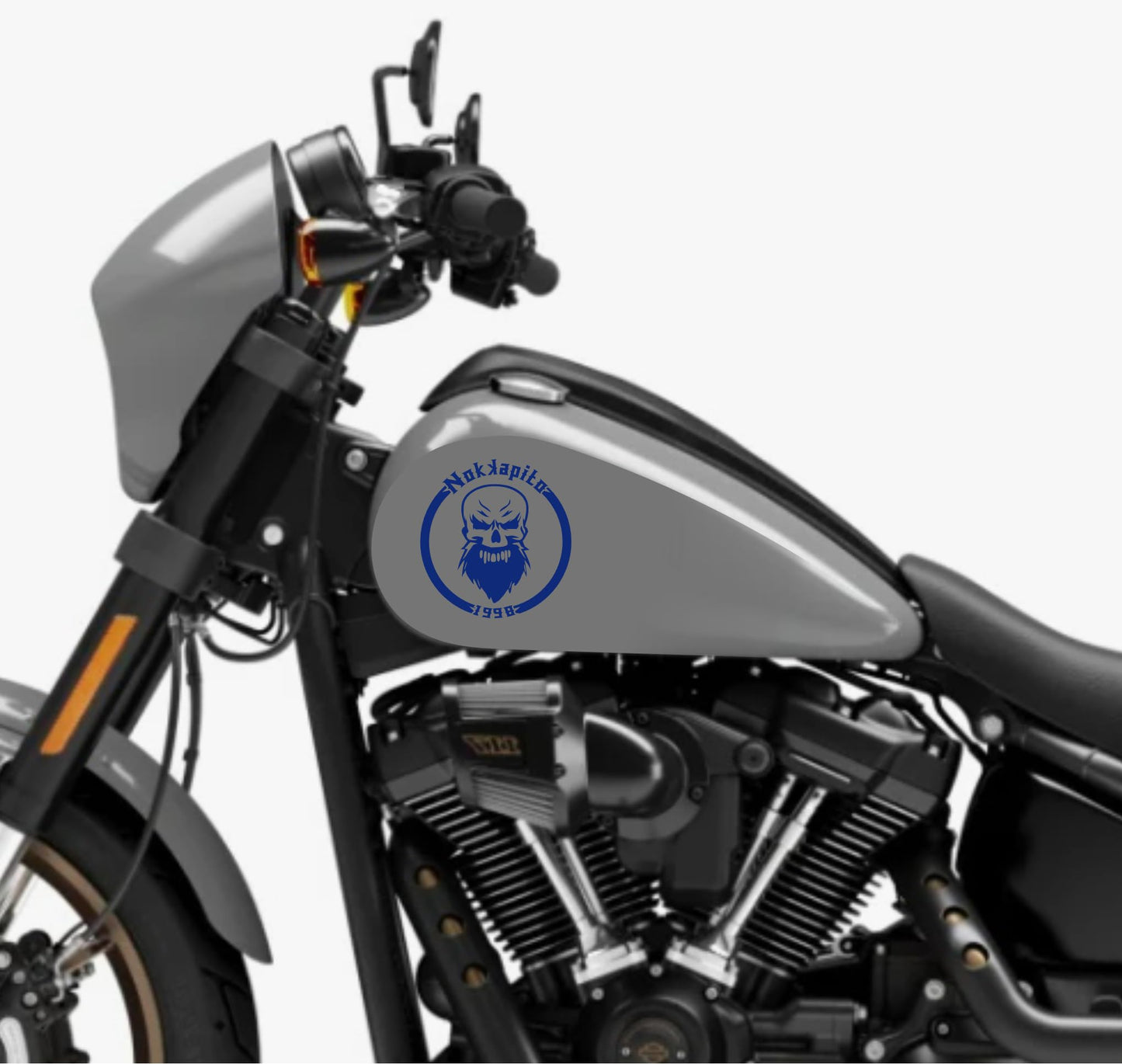 DualColorStampe® Adesivi Compatibili con Harley-Davidson TESCHIO skull serbatoio Set 2 stickers Moto Motorbike COD. M0358