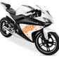 DualColorStampe Adesivi Compatibili con Yamaha YZF-R125 | Sticker Moto Personalizzabili Carena DX-SX Scacchiera Stelle M0126