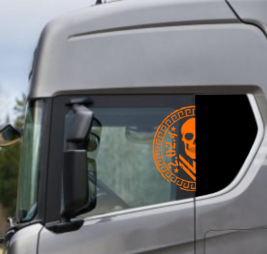 DualColorStampe Adesivi Compatibili con Scania Daf Iveco Man Camion accessori camion stickers camion finestrino skull 2024 COD.0365