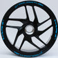 DualColorStampe Stickers Adesivi Set Completo di Cerchi Strisce per Moto per 2 Ruote da 17'' pollici strips Design Racing DOLOMITI D0119