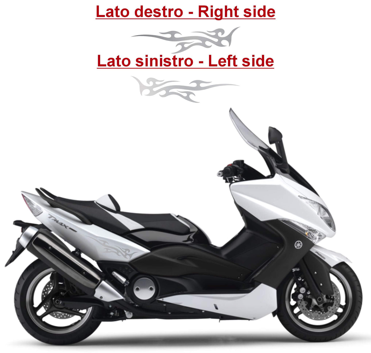 DualColorStampe Adesivi Compatibili con Yamaha Tmax 500 2008-2012 T-MAX Set Adesivi per carena kit sticker per moto COD.M0307