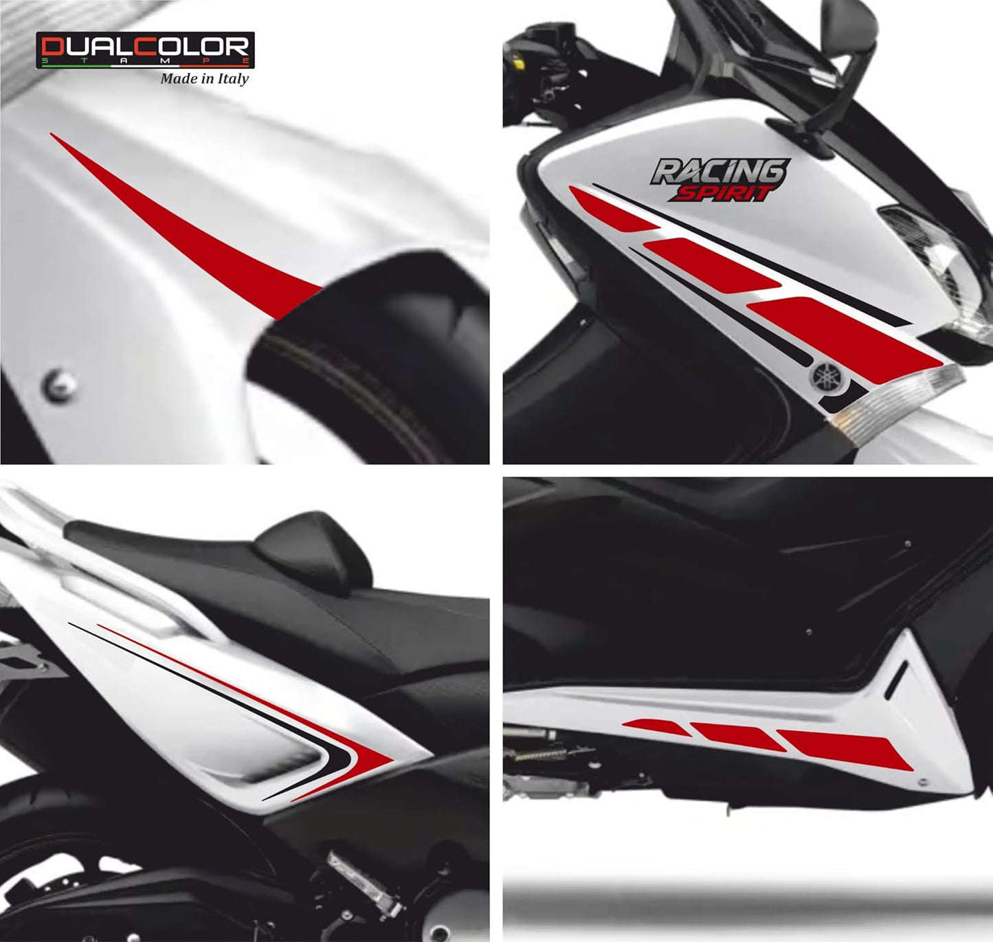 Adesivi Compatibili con Yamaha T‑MAX 530 (2012‑2014) – Kit Stickers Rosso/Nero Stile Racing – Modello M0352