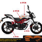 DualColorStampe Adesivi Compatibili con Benelli BN 125 (2021-2023) DX-SX Carena Moto + Strisce Cerchi 17'' Stelle Design - M0303