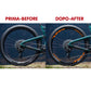DualColorStampe® Adesivi Cerchi Bici MTB 26'' 27,5'' 28-29'' Pollici | Stickers Ruota Mountain Bike Colorati, Autoadesivi Impermeabili | Cod. B0207