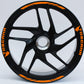 DualColorStampe Stickers Adesivi Set Completo di Cerchi Strisce per Moto per 2 Ruote da 17'' pollici strips Design Racing regione TOSCANA D0120