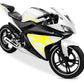 DualColorStampe Adesivi Compatibili con Yamaha YZF-R125 | Sticker Moto Carena (DX-SX) Personalizzabili | Fiamme Colorate M0121