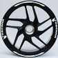 DualColorStampe Stickers Adesivi Set Completo di Cerchi Strisce per Moto per 2 Ruote da 17'' pollici strips Design Racing regione TOSCANA D0120