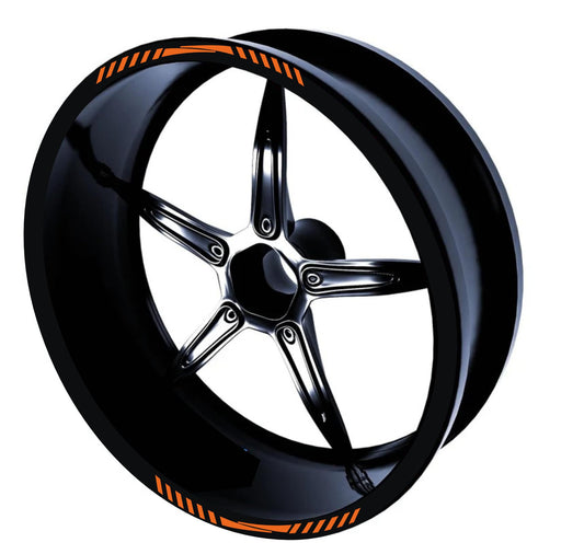 DualColorStampe Set di Strisce Cerchi Moto per 2 Ruote da 17" Pollici | Adesivi Ruote Moto | Adesivi Cerchi Moto Resiste a Pioggia e Sole | Design Racing D0127