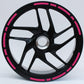 DualColorStampe® Confezione Adesivi Set Completo di Cerchi Strisce per Moto per 2 Ruote da 17'' pollici strips Design Sportivo COD.D0028