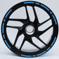 DualColorStampe® Confezione Adesivi Set Completo di Cerchi Strisce per Moto per 2 Ruote da 17'' pollici strips Design Sportivo COD.D0028