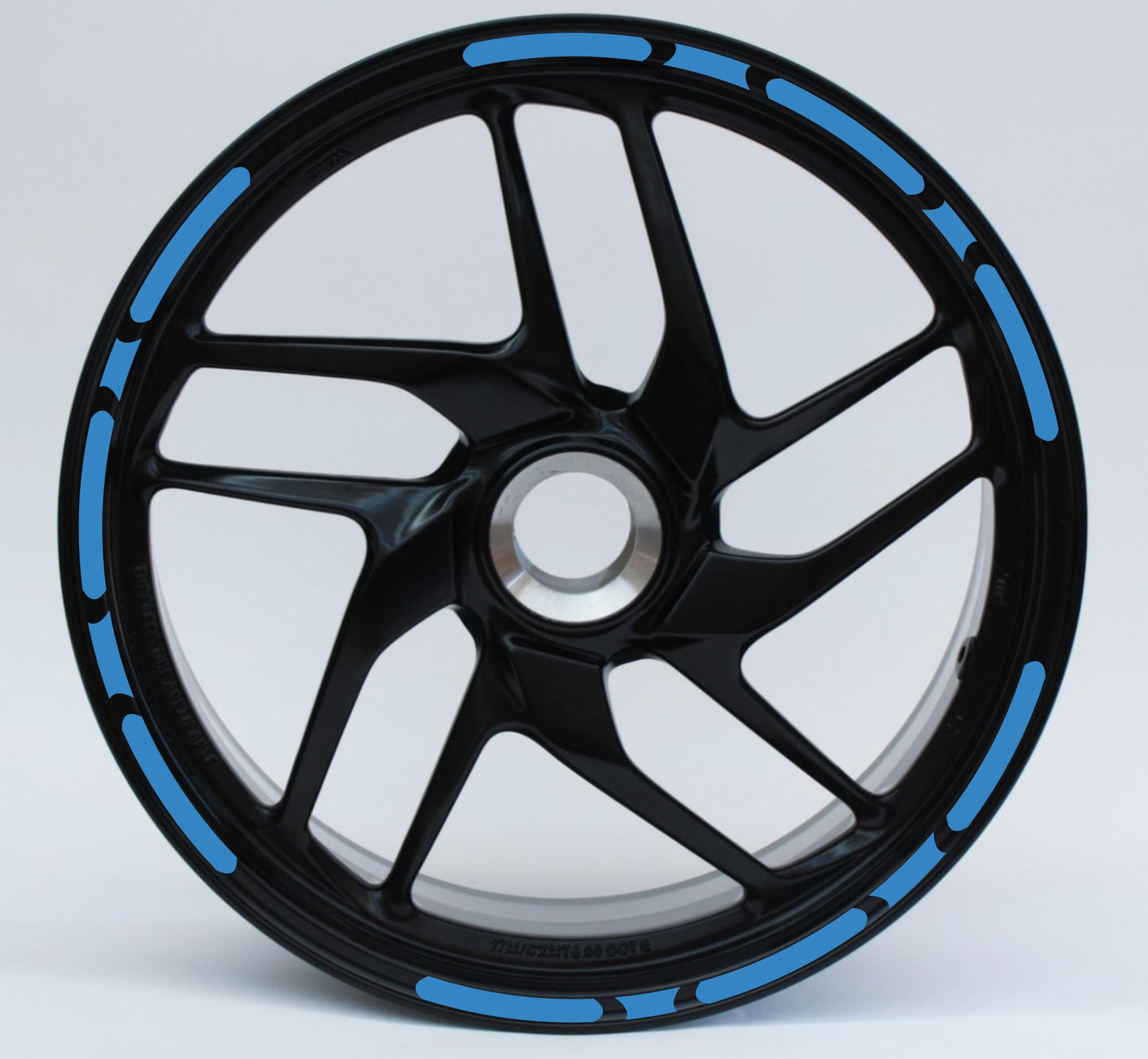 DualColorStampe® Confezione Adesivi Set Completo di Cerchi Strisce per Moto per 2 Ruote da 17'' pollici strips Design Sportivo COD.D0028