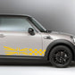DualColorStampe Adesivi compatibili con MINI Cooper S One JCW R50 R52 R53 R56 R57 F55 F56 F57 per minigonne laterali (2 pezzi) Strisce laterali decalcomania a scacchiera 0371