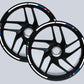 DualColorStampe Strisce Adesive Cerchi Moto 17 Pollici – Set per 2 Ruote – Design Racing Rosso Bianco Blu e Nero – Resistenti a Pioggia e Sole – Adesivi Ruote Moto Lucidi – Modello D0137