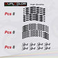 DualColorStampe Stickers Adesivi Set Completo di Cerchi Strisce per Moto per 2 Ruote da 17'' pollici strips Design Racing DOLOMITI D0119