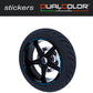 DualColorStampe Stickers Adesivi Set Completo di Cerchi Strisce per Moto per 2 Ruote da 17'' pollici strips Design Racing DOLOMITI D0119