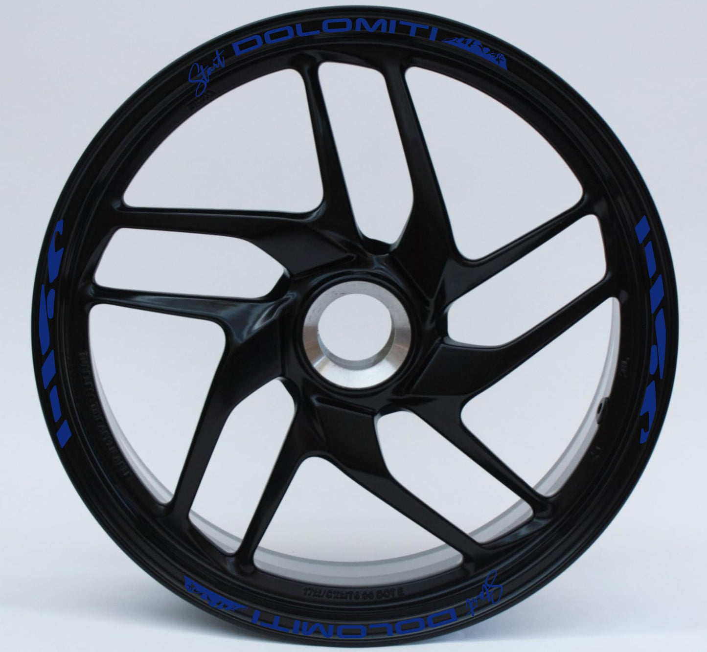 DualColorStampe Stickers Adesivi Set Completo di Cerchi Strisce per Moto per 2 Ruote da 17'' pollici strips Design Racing DOLOMITI D0119
