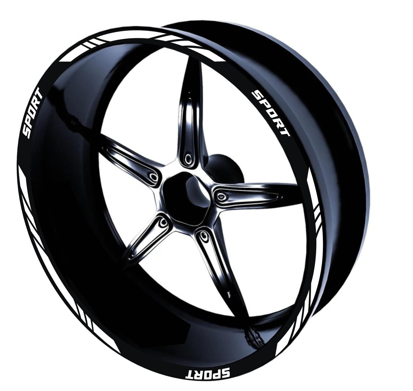 DualColorStampe Set di Strisce Cerchi Moto per 2 Ruote da 15" a 19" Pollici | Adesivi Ruote Moto | Adesivi Cerchi Moto Resiste a Pioggia e Sole | Design Racing D0124