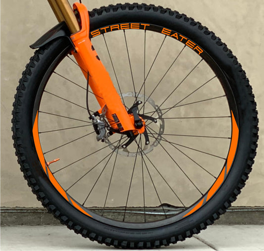 DualColorStampe® Adesivi Cerchi Bici MTB 26'' 27,5'' 28-29'' Pollici | Stickers Ruota Mountain Bike Colorati, Autoadesivi Impermeabili | Cod. B0204