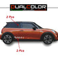 DualColorStampe Adesivi compatibili con MINI Cooper S One JCW R50 R52 R53 R56 R57 F55 F56 F57 per minigonne laterali (4 pezzi) Strisce laterali decalcomania a scacchi 0372