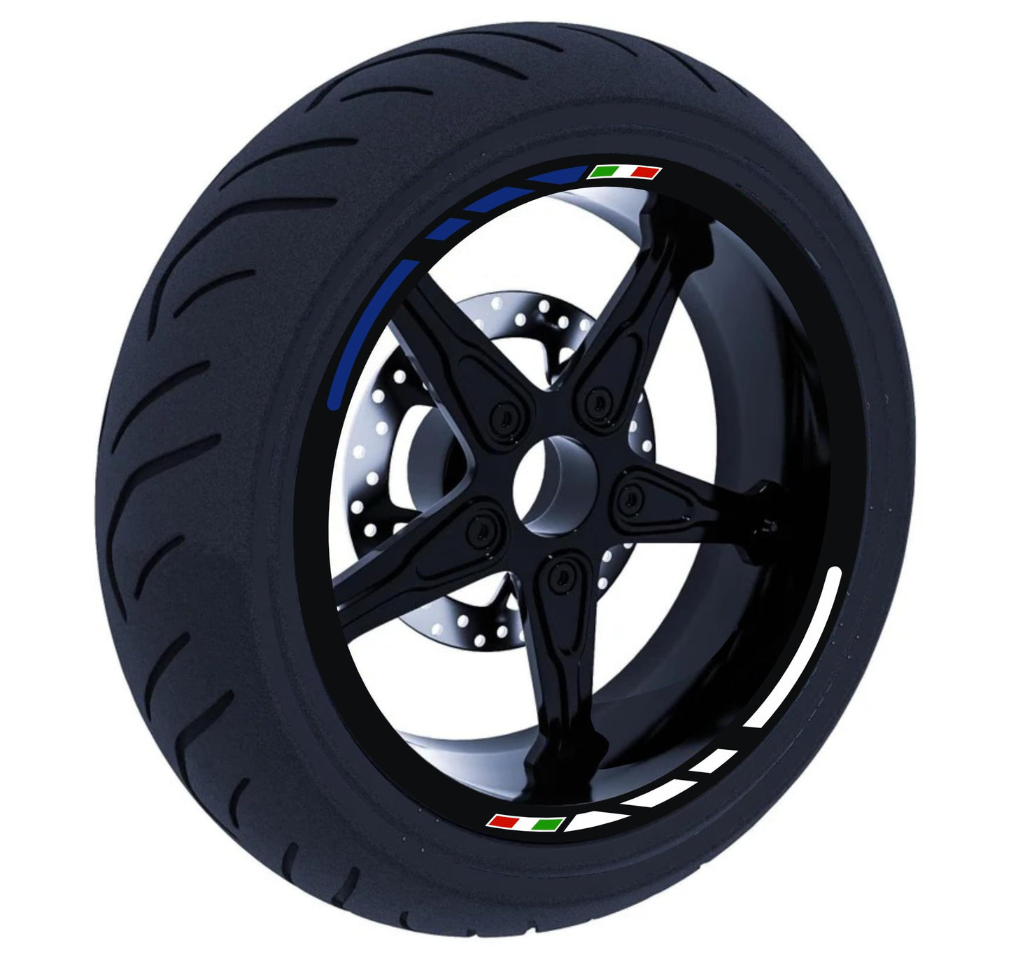 Adesivi per cerchi moto 15 pollici Cerchioni Set Completo per 2 Ruote 15 Pollici Strisce Cerchi Custom universale D0104