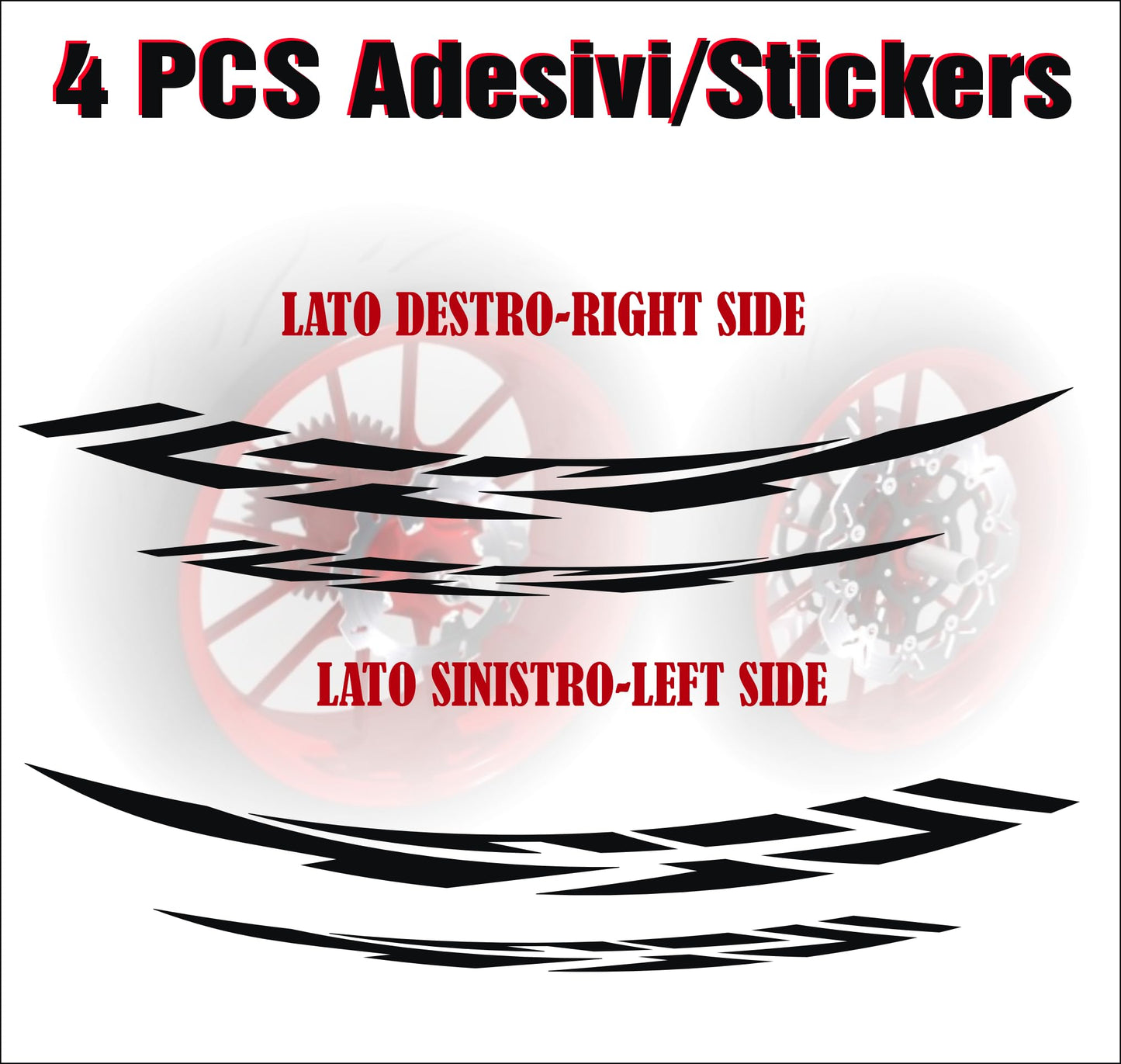 DualColorStampe® Adesivi interno cerchi moto 17 POLLICI decal stickers cerchioni gomme strisce adesivi cerchi moto COD. D0031