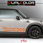 DualColorStampe Adesivi compatibili con MINI Cooper S One JCW R50 R52 R53 R56 R57 F55 F56 F57 per minigonne laterali (2 pezzi) Strisce laterali decalcomania a scacchiera 0371