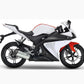 DualColorStampe Adesivi Compatibili con Yamaha YZF-R125 R125 (2014-2018) Stickers Strisce cerchi 17'' Pollici + Carena moto decalcomania teschio M0241