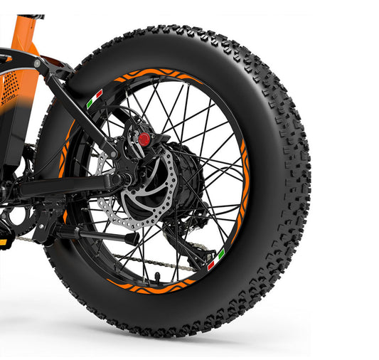 DualColorStampe Adesivi Cerchi Bici FAT BIKE 20'' Pollici Ruota Bici accessori Fat bike MTB Stickers Cerchi BANDIERA ITALIANA COD. B0128