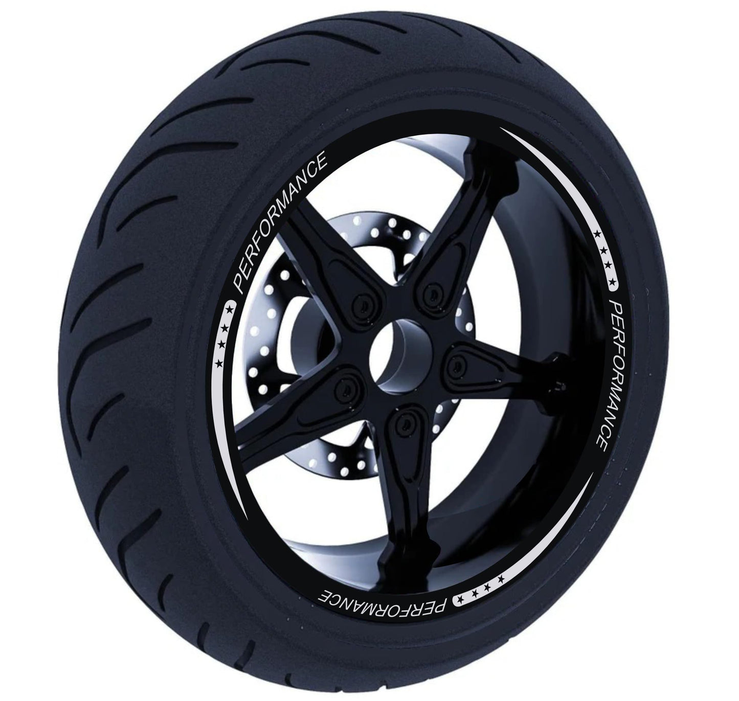 DualColorStampe Set di Strisce Cerchi Moto per 2 Ruote da 15" a 19" Pollici - Stickers Ruote Moto - Adesivi Cerchi Moto - Design Racing D0115