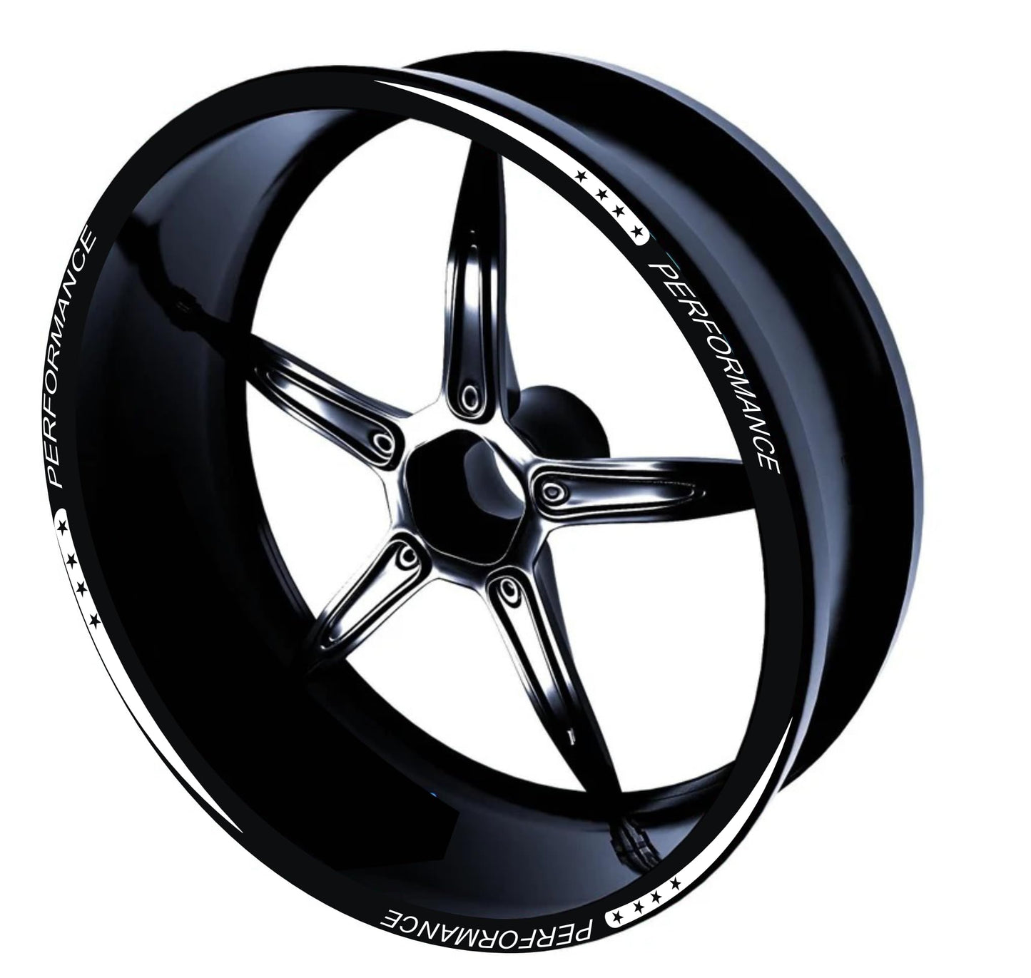 DualColorStampe Set di Strisce Cerchi Moto per 2 Ruote da 15" a 19" Pollici - Stickers Ruote Moto - Adesivi Cerchi Moto - Design Racing D0115