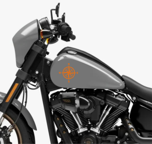 DualColorStampe® Adesivi Compatibili con Harley-Davidson bussola rosa dei venti serbatoio Set 2 stickers Moto Motorbike COD. M0356