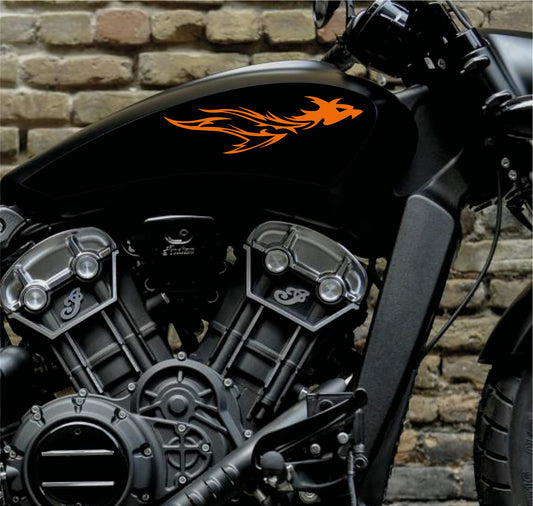 DualColorStampe Adesivi Compatibili con Indian motorcycle carena moto serbatoio DX-SX stickers Moto Motorbike decal tribal M0275
