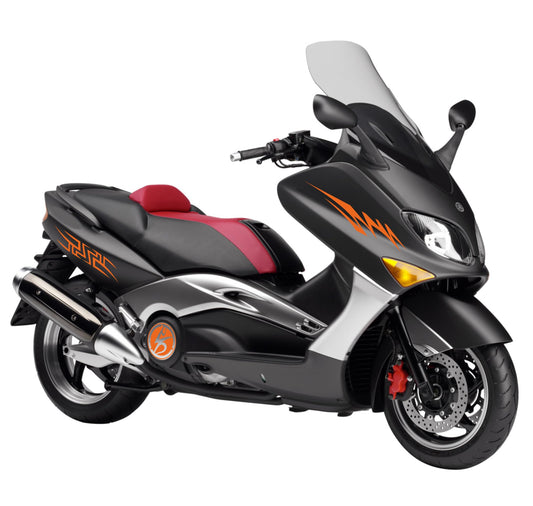 DualColorStampe Adesivi Compatibili con T-max 500 (2001-2007) Carena moto TMAX decal stickers (DX-SX) Design sportivo M0123