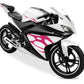 DualColorStampe Adesivi Compatibili con Yamaha YZF-R125 | Sticker Moto Carena (DX-SX) Personalizzabili | Fiamme Colorate M0121