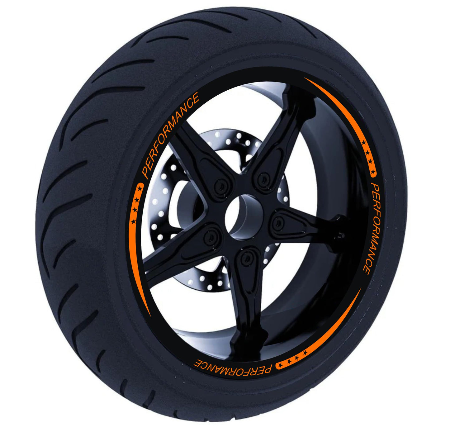 DualColorStampe Set di Strisce Cerchi Moto per 2 Ruote da 15" a 19" Pollici - Stickers Ruote Moto - Adesivi Cerchi Moto - Design Racing D0115