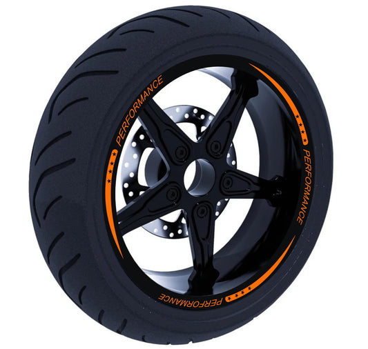 DualColorStampe Set di Strisce Cerchi Moto per 2 Ruote da 15" a 19" Pollici - Stickers Ruote Moto - Adesivi Cerchi Moto - Design Racing D0115