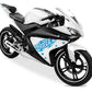 DualColorStampe Adesivi Compatibili con Yamaha YZF-R125 | Sticker Moto Personalizzabili Carena DX-SX Scacchiera Stelle M0126