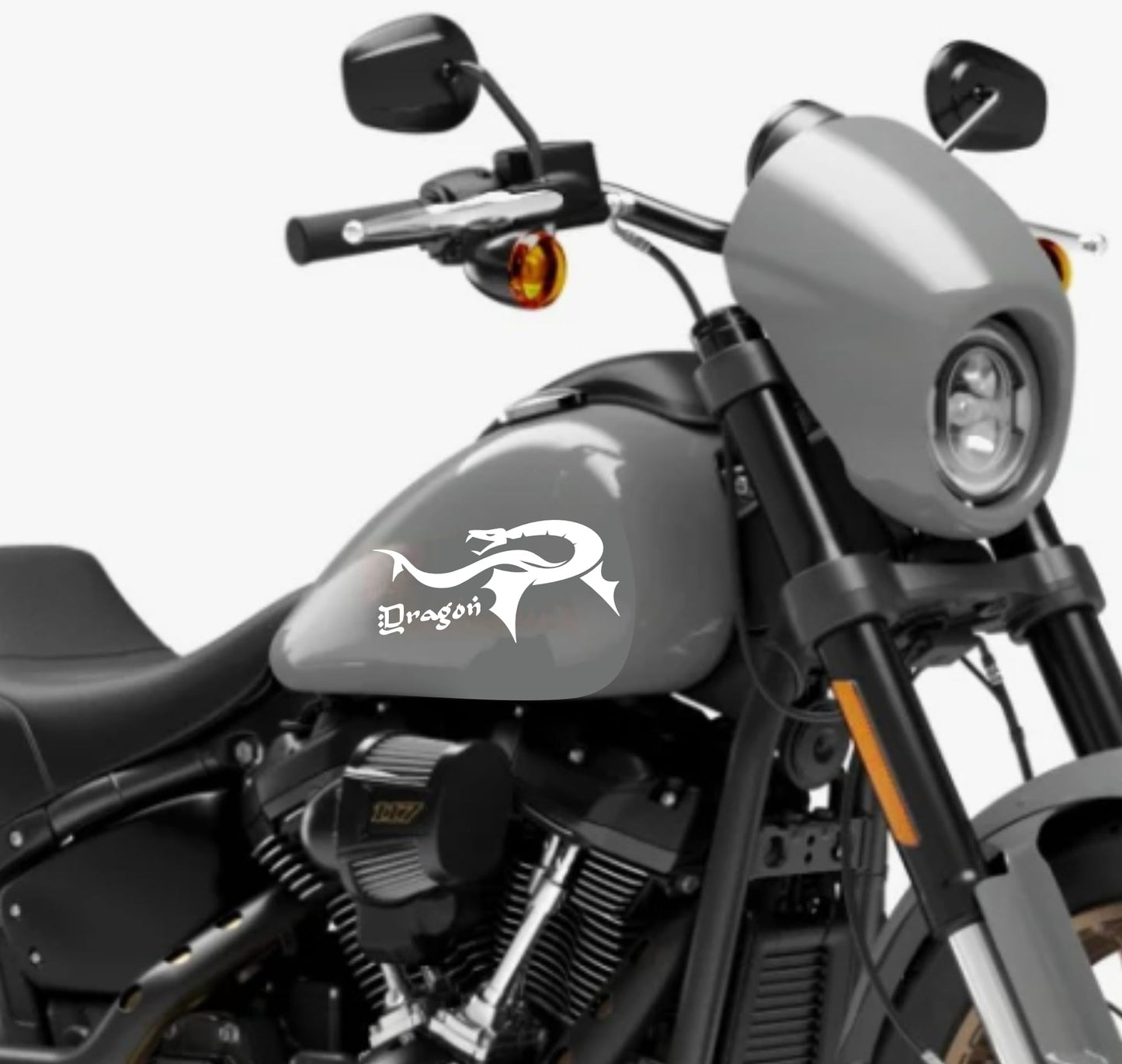 DualColorStampe® Adesivi Compatibili con Harley-Davidson dragon serbatoio Set 2 stickers Moto Motorbike COD. M0355