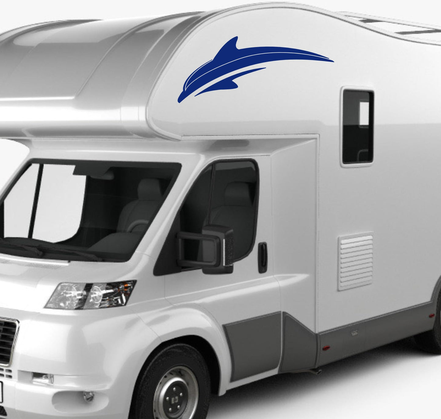 Adesivi stickers camper frase DELFINO ANIMALE mare frasi -caravan roulotte- accessori grafiche fiancata scegli colore cod. 0425 (cm 56 x 19,5)