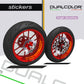 DualColorStampe Adesivi interno cerchi moto 17 POLLICI decal stickers cerchioni gomme strisce moto COD. D0036