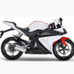 DualColorStampe Adesivi Compatibili con Yamaha YZF-R125 R125 (2014-2018) Stickers Strisce cerchi 17'' Pollici + Carena moto decalcomania teschio M0241