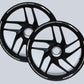 DualColorStampe Strisce Adesive Cerchi Moto 17 Pollici – Set per 2 Ruote – Design Racing Bianco Grigio e Nero – Resistenti a Pioggia e Sole – Adesivi Ruote Moto Lucidi – Modello D0135