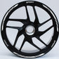 DualColorStampe Set di Strisce Cerchi Moto per 2 Ruote da 15" a 19" Pollici | Adesivi Ruote Moto | Adesivi Cerchi Moto Resiste a Pioggia e Sole | Design Racing D0124