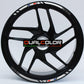 Confezione Adesivi Set Completo di Cerchi Strisce per Moto per 2 Ruote da 17'' pollici strips Design Sportivo Bandiera Francese COD.D0098
