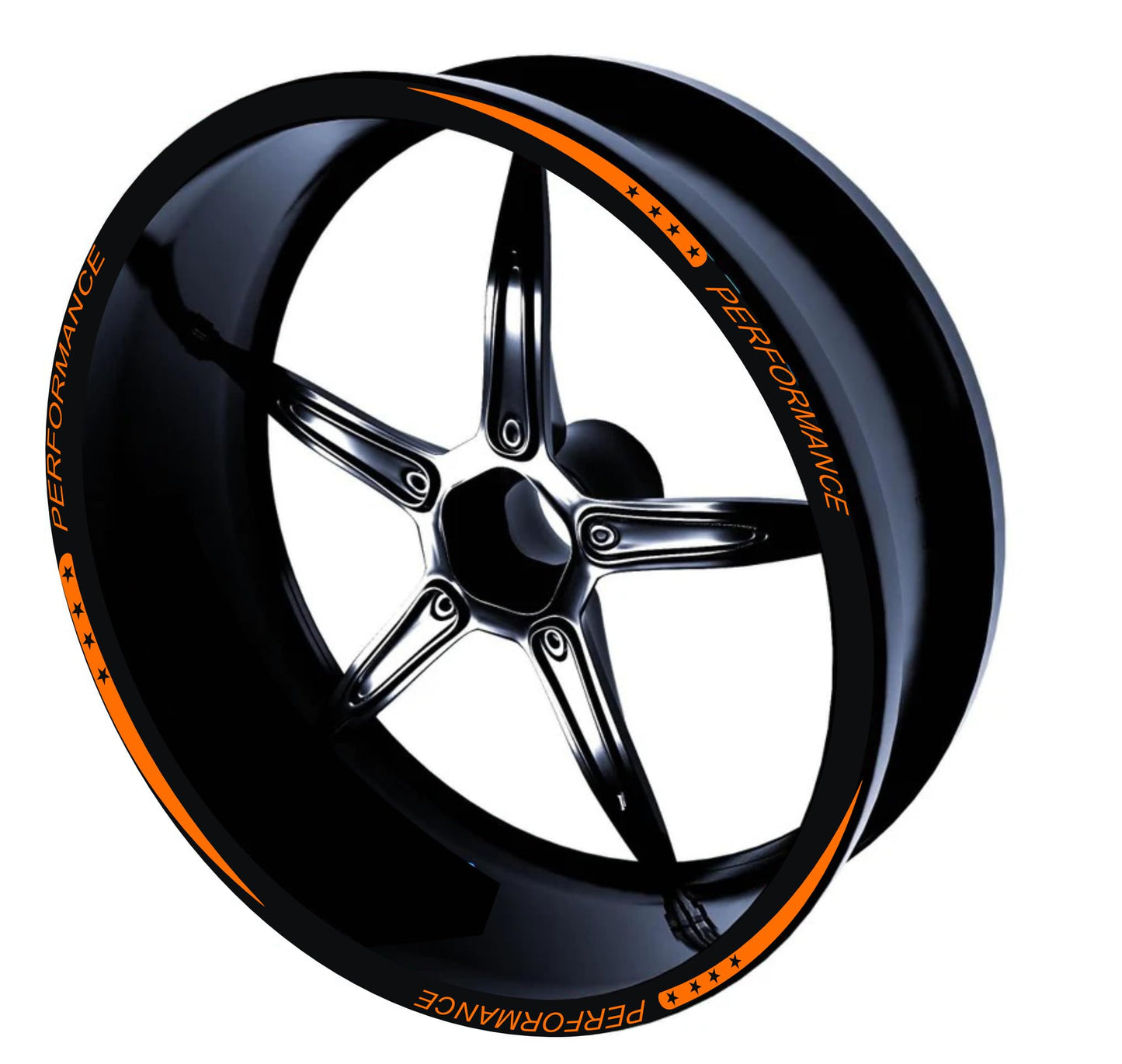 DualColorStampe Set di Strisce Cerchi Moto per 2 Ruote da 15" a 19" Pollici - Stickers Ruote Moto - Adesivi Cerchi Moto - Design Racing D0115